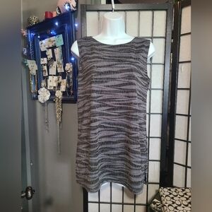 DVF Concepts Gray Stripe Sleeveless Top sz XS